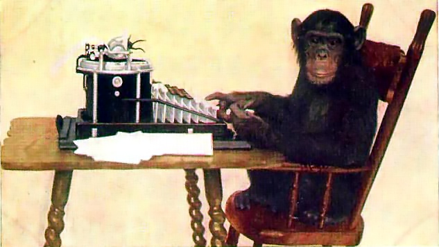 A chimpanzee at a Yost typewriter, 1907